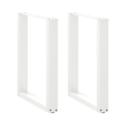 Pieds de table à manger en U 2 pièces Blanc 60 x (72-73) cm Acier 535086535086
