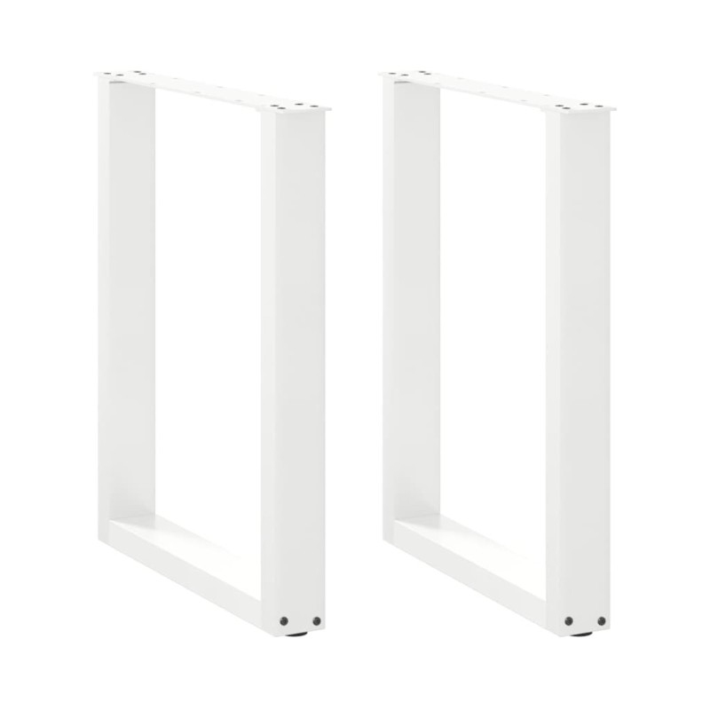 Pieds de table à manger en U 2 pièces Blanc 60 x (72-73) cm Acier 535086535086