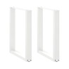Pieds de table à manger en U 2 pièces Blanc 60 x (72-73) cm Acier 535086535086