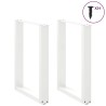 Pieds de table à manger en U 2 pièces Blanc 60 x (72-73) cm Acier 535086535086