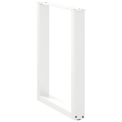 Pieds de table à manger en U 2 pièces Blanc 60 x (72-73) cm Acier 535086535086