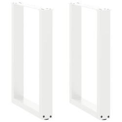Pieds de table à manger en U, 2 pièces, blanc, 50 x (72-73) cm, acier 535087535087