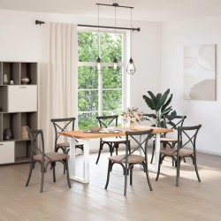 Pieds de table à manger en U, 2 pièces, blanc, 50 x (72-73) cm, acier 535087535087