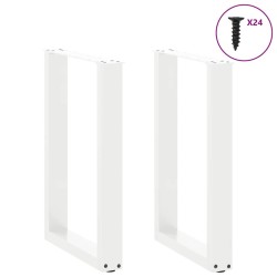Pieds de table à manger en U, 2 pièces, blanc, 50 x (72-73) cm, acier 535087535087