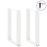 Pieds de table à manger en U, 2 pièces, blanc, 50 x (72-73) cm, acier 535087535087