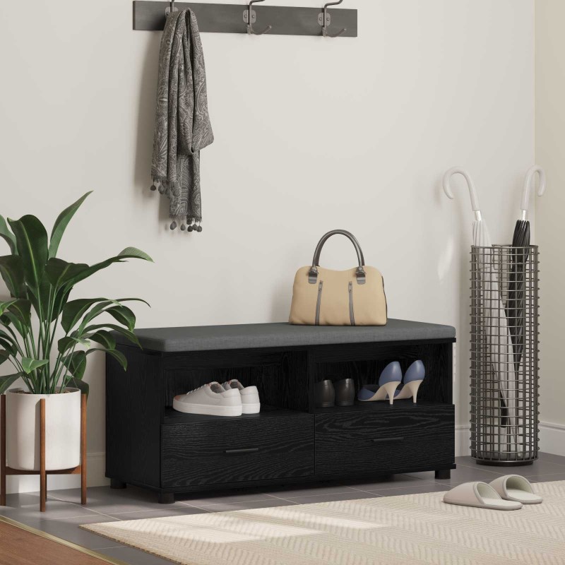 Banc d'entrée avec coussin Chêne Noir 100 x 38 x 46 cm 535088535088