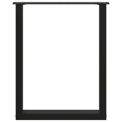 Pieds de table à manger en U 2 pièces Noir 60 x (72-73) cm Acier 535090535090
