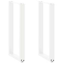 Pieds de table console en U, 2 pièces, blanc, 28 x (72-73) cm, acier 535094535094