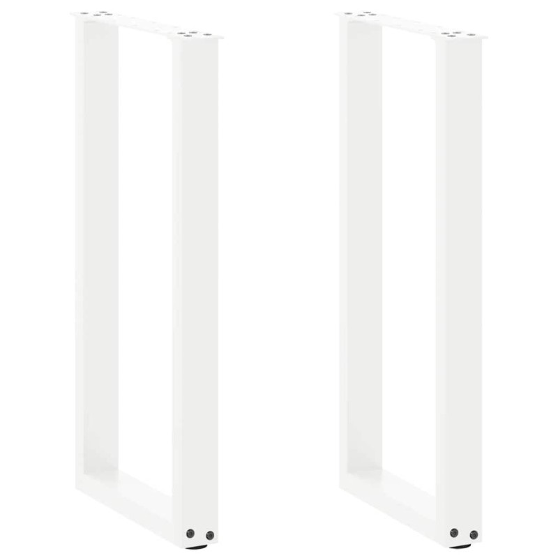 Pieds de table console en U, 2 pièces, blanc, 28 x (72-73) cm, acier 535094535094