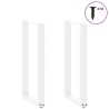 Pieds de table console en U, 2 pièces, blanc, 28 x (72-73) cm, acier 535094535094