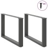 Pieds de table basse en U 2 pièces Anthracite 70 x (42-43) cm Acier 535096535096