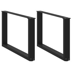 Pieds de table basse en U 2 pièces Noir 70 x (42-43) cm Acier 535097535097