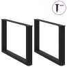 Pieds de table basse en U 2 pièces Noir 70 x (42-43) cm Acier 535097535097