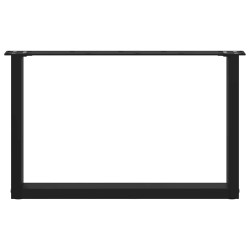 Pieds de table basse en U 2 pièces Noir 70 x (42-43) cm Acier 535097535097