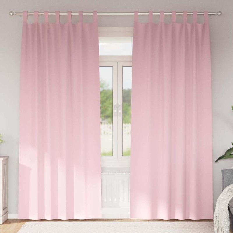 Rideaux occultants avec anneaux 2 pcs Rose bébé 225 x 140 cm 535098535098