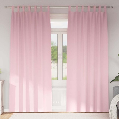 Rideaux occultants avec anneaux 2 pcs Rose bébé 225 x 140 cm 535098535098