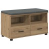 Banc d'entrée avec coussin Chêne Artisanal 80 x 38 x 46 cm 535099535099
