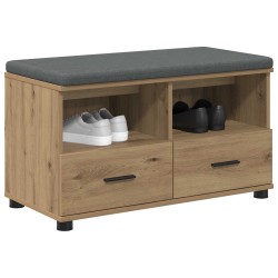 Banc d'entrée avec coussin Chêne Artisanal 80 x 38 x 46 cm 535099535099