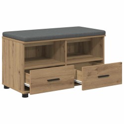 Banc d'entrée avec coussin Chêne Artisanal 80 x 38 x 46 cm 535099535099