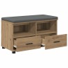 Banc d'entrée avec coussin Chêne Artisanal 80 x 38 x 46 cm 535099535099