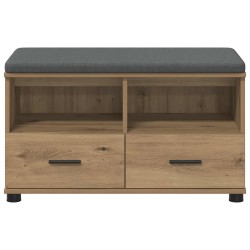 Banc d'entrée avec coussin Chêne Artisanal 80 x 38 x 46 cm 535099535099