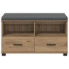 Banc d'entrée avec coussin Chêne Artisanal 80 x 38 x 46 cm 535099535099