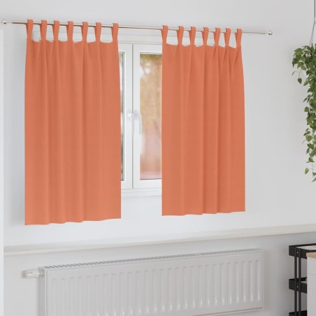 Rideaux occultants avec anneaux 2 pcs Couleur terre cuite 535101535101