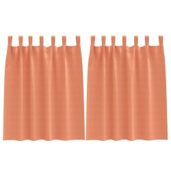 Rideaux occultants avec anneaux 2 pcs Couleur terre cuite 535101535101