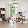 Pieds de table à manger en U 2 pièces Noir 50 x (72-73) cm Acier 535102535102