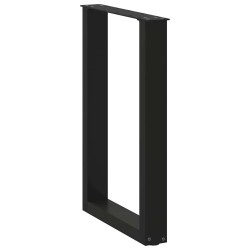 Pieds de table à manger en U 2 pièces Noir 50 x (72-73) cm Acier 535102535102