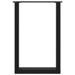 Pieds de table à manger en U 2 pièces Noir 50 x (72-73) cm Acier 535102535102