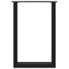 Pieds de table à manger en U 2 pièces Noir 50 x (72-73) cm Acier 535102535102