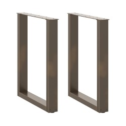 Pieds de table à manger en forme de U, 2 pièces, acier naturel, 70 x (72-73) cm 535103535103