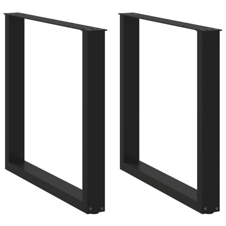 Pieds de table à manger en U 2 pièces Noir 80 x (72-73) cm Acier 535104535104