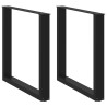 Pieds de table à manger en U 2 pièces Noir 80 x (72-73) cm Acier 535104535104