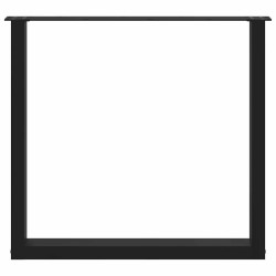 Pieds de table à manger en U 2 pièces Noir 80 x (72-73) cm Acier 535104535104