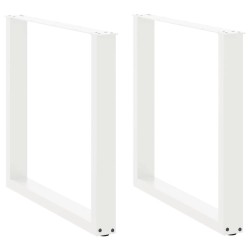Pieds de table à manger en U 2 pièces Blanc 80 x (72-73) cm Acier 535105535105