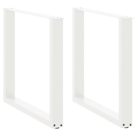 Pieds de table à manger en U 2 pièces Blanc 80 x (72-73) cm Acier 535105535105