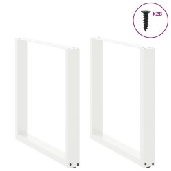 Pieds de table à manger en U 2 pièces Blanc 80 x (72-73) cm Acier 535105535105