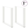 Pieds de table à manger en U 2 pièces Blanc 80 x (72-73) cm Acier 535105535105