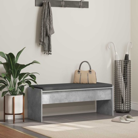 Banc d'entrée avec coussin Gris béton 103 x 38 x 40 cm 535130535130