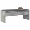 Banc d'entrée avec coussin Gris béton 103 x 38 x 40 cm 535130535130
