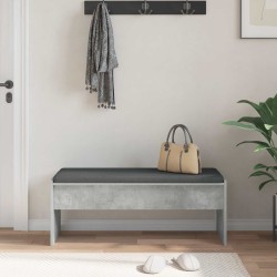 Banc d'entrée avec coussin Gris béton 103 x 38 x 40 cm 535130535130