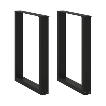 Pieds de table à manger en U 2 pièces Noir 70 x (72-73) cm Acier 535131535131