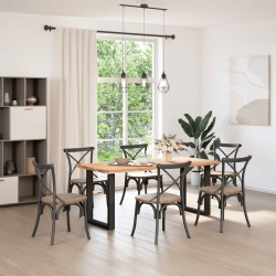 Pieds de table à manger en U 2 pièces Noir 70 x (72-73) cm Acier 535131535131
