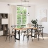 Pieds de table à manger en U 2 pièces Noir 70 x (72-73) cm Acier 535131535131