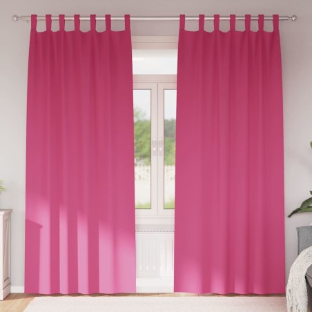 Rideaux occultants avec anneaux 2 pcs Rose vif 245 x 140 cm 535132535132