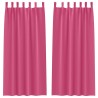 Rideaux occultants avec anneaux 2 pcs Rose vif 260 x 140 cm 535133535133