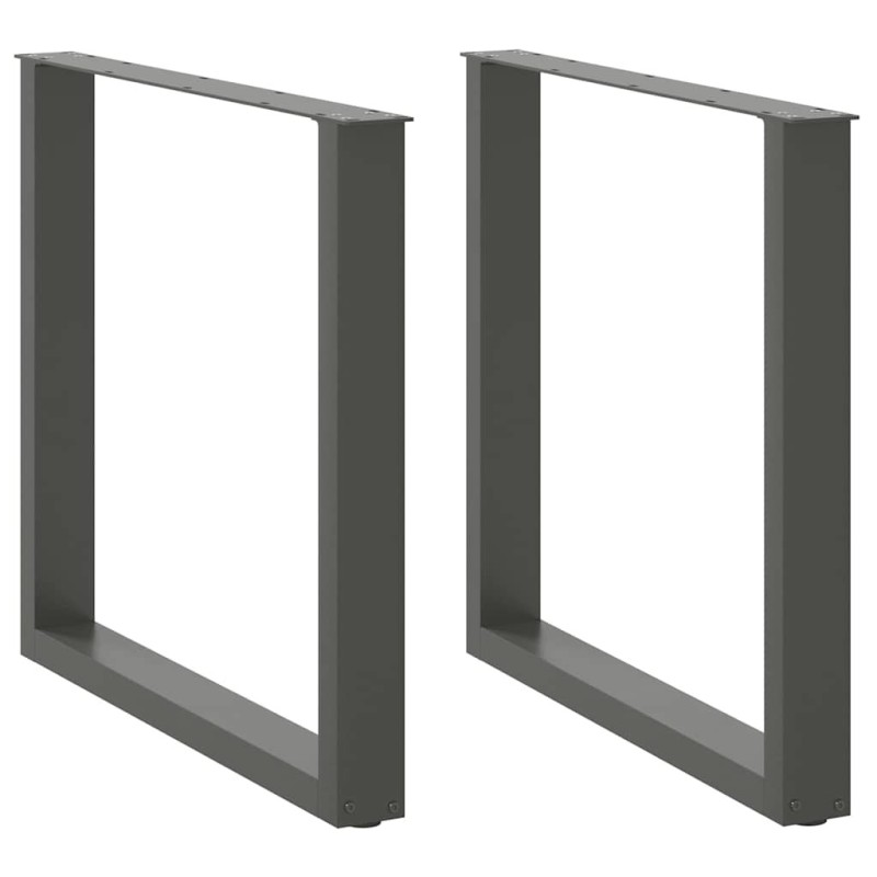 Pieds de table à manger en U 2 pièces Anthracite 80 x (72-73) cm Acier 535136535136
