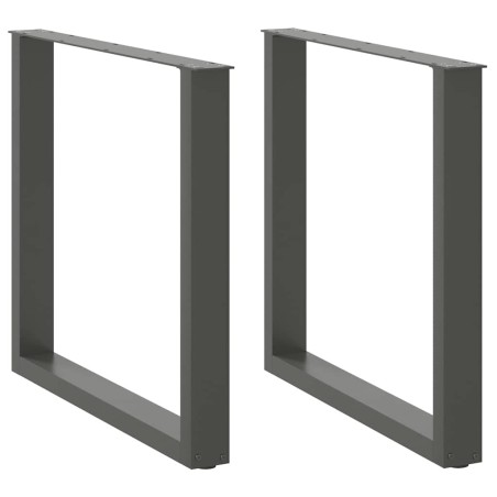 Pieds de table à manger en U 2 pièces Anthracite 80 x (72-73) cm Acier 535136535136
